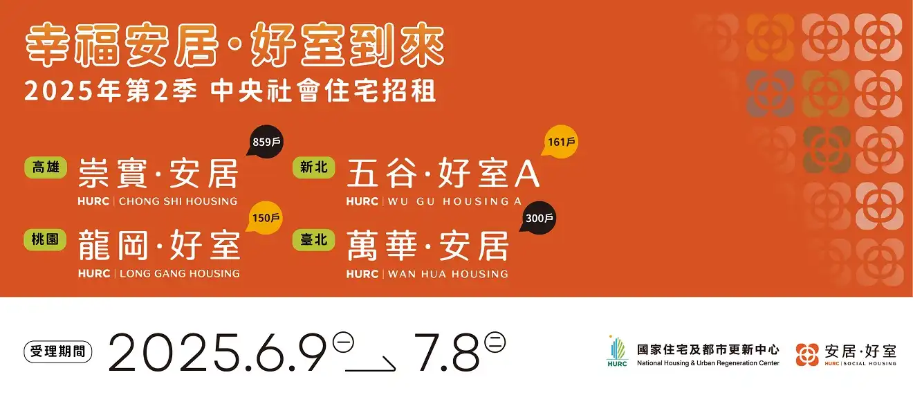 幸福安居好室到來_2025年中央社會住宅招租